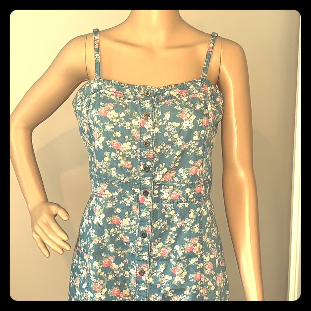 Denim floral dress - Picture 1 of 8